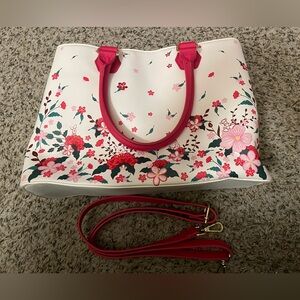 Loungefly Disney Winnie the Pooh Red & Pink Flowers Floral Handbag